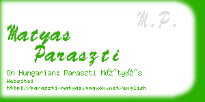 matyas paraszti business card